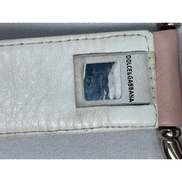 Authentic Dolce & Gabbana Blush Pink Silvertone Leather Belt Italy Size 85/34” - Picture 12 of 12